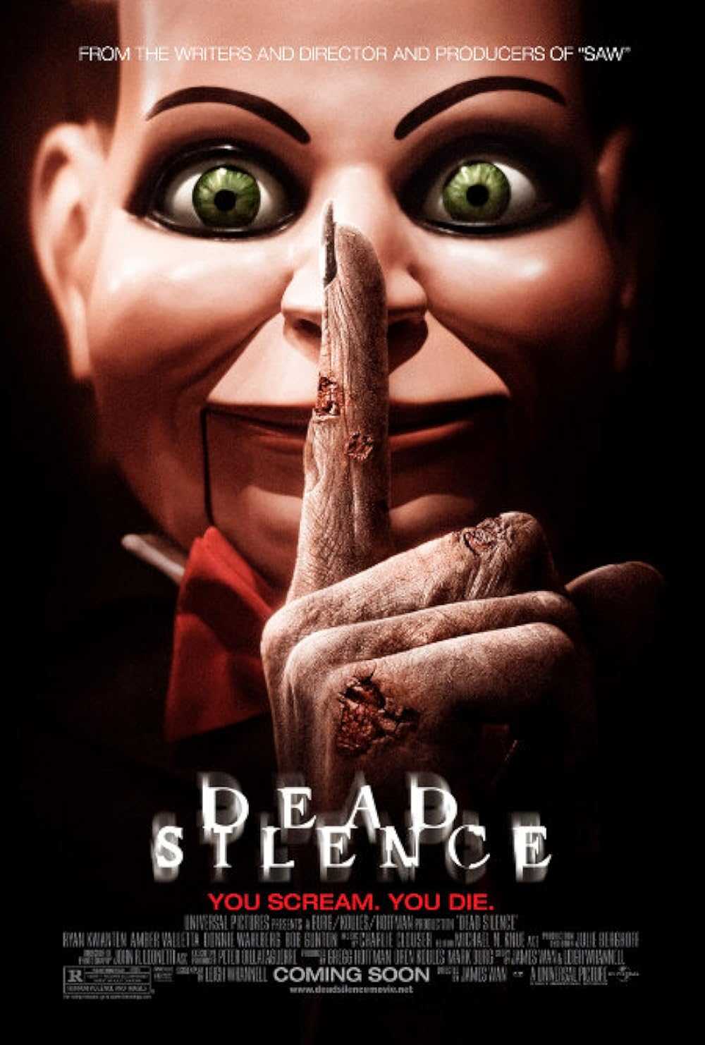 Dead Silence movie poster located on MR. X website.