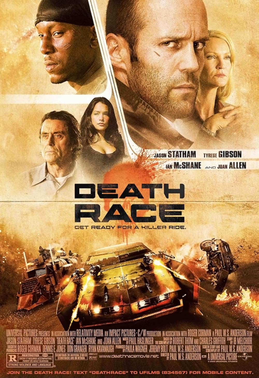 Death Race movie poster located on MR. X website.