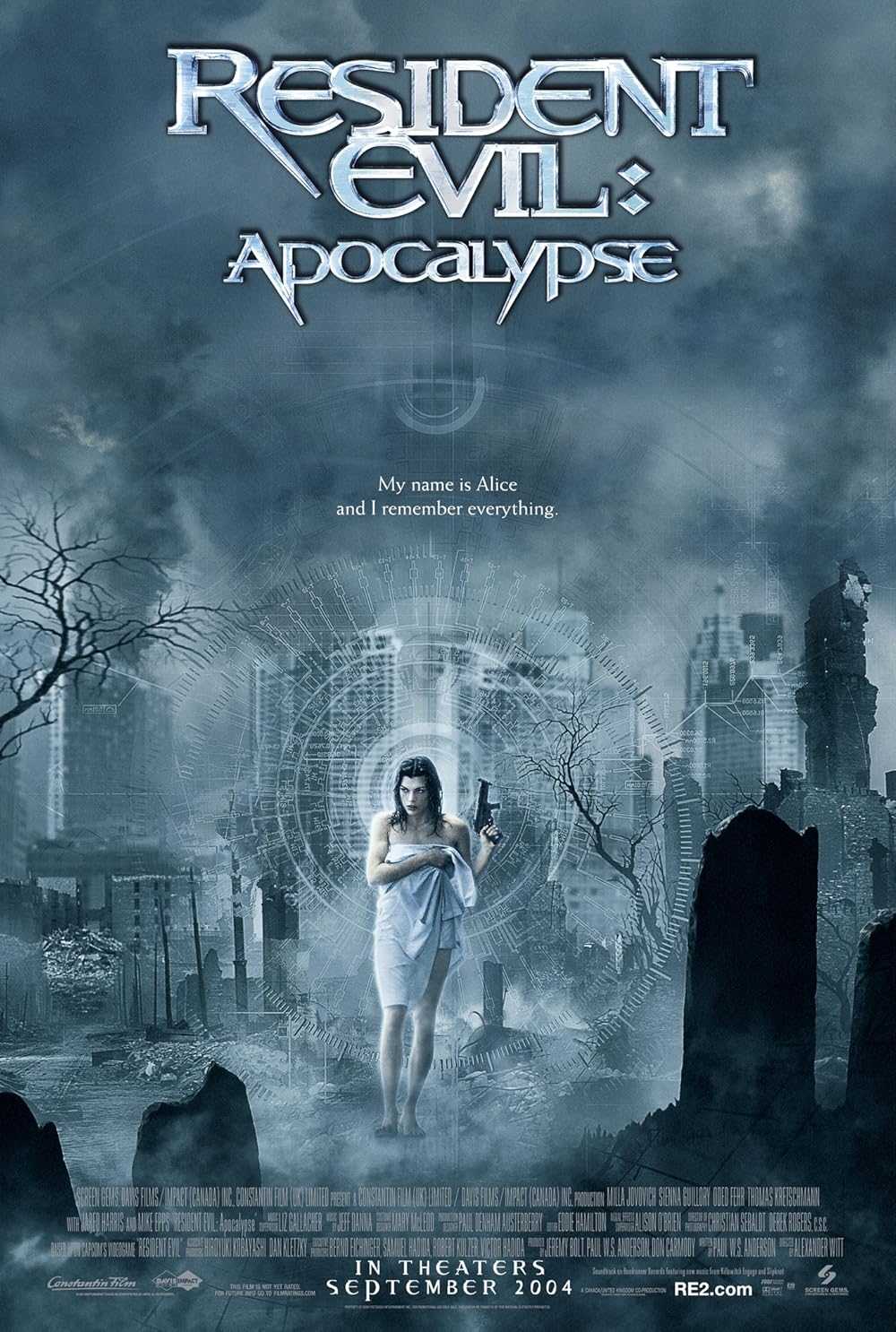 Resident Evil: Apocalypse movie poster located on MR. X website.